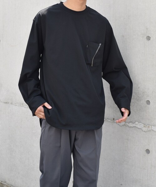 SHIPS any（シップス エニィ）の「SHIPS any: SORONA(R) ストレッチ ジャージー ポケット Tシャツ (ロンT)◇（Tシャツ/カットソー・メンズ・ベージュ/ダークグレー/ブラック/ホワイト・X-LARGE/LARGE/MEDIUM/SMALL）」の3枚目の写真