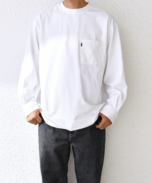 SHIPS any（シップス エニィ）の「SHIPS any: SORONA(R) ストレッチ ジャージー ポケット Tシャツ (ロンT)◇（Tシャツ/カットソー・メンズ・ベージュ/ダークグレー/ブラック/ホワイト・X-LARGE/LARGE/MEDIUM/SMALL）」の7枚目の写真