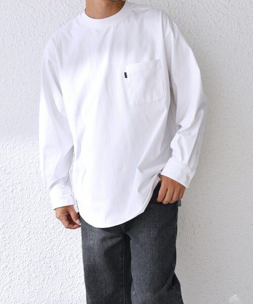 SHIPS any（シップス エニィ）の「SHIPS any: SORONA(R) ストレッチ ジャージー ポケット Tシャツ (ロンT)◇（Tシャツ/カットソー・メンズ・ベージュ/ダークグレー/ブラック/ホワイト・X-LARGE/LARGE/MEDIUM/SMALL）」の8枚目の写真