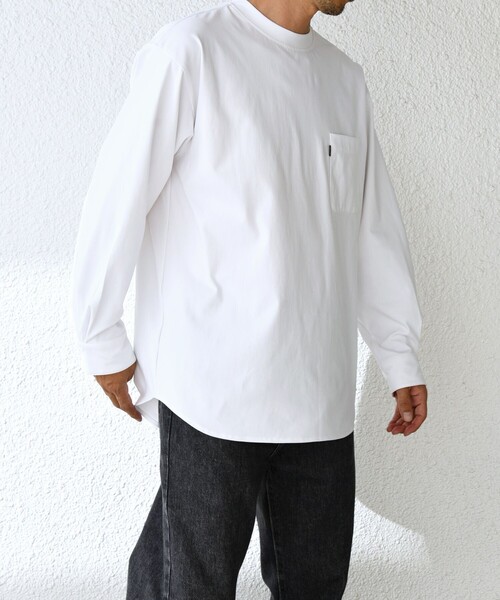 SHIPS any（シップス エニィ）の「SHIPS any: SORONA(R) ストレッチ ジャージー ポケット Tシャツ (ロンT)◇（Tシャツ/カットソー・メンズ・ベージュ/ダークグレー/ブラック/ホワイト・X-LARGE/LARGE/MEDIUM/SMALL）」の9枚目の写真