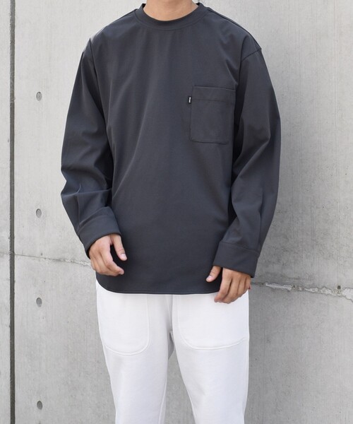 SHIPS any（シップス エニィ）の「SHIPS any: SORONA(R) ストレッチ ジャージー ポケット Tシャツ (ロンT)◇（Tシャツ/カットソー・メンズ・ベージュ/ダークグレー/ブラック/ホワイト・X-LARGE/LARGE/MEDIUM/SMALL）」の12枚目の写真