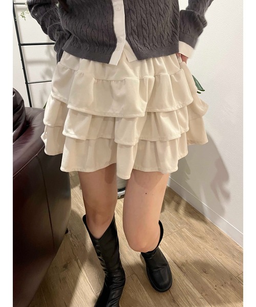 PHILLY】ベロア3段フリルミニスカート（スカート）｜PHILLY（フィリー