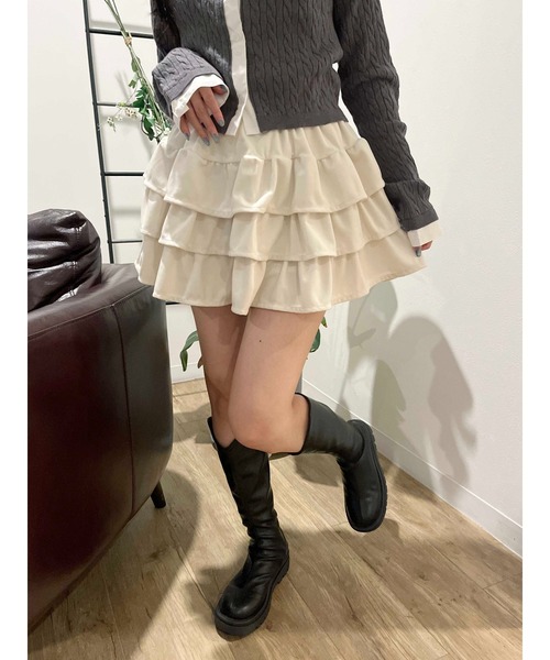 PHILLY】ベロア3段フリルミニスカート（スカート）｜PHILLY（フィリー