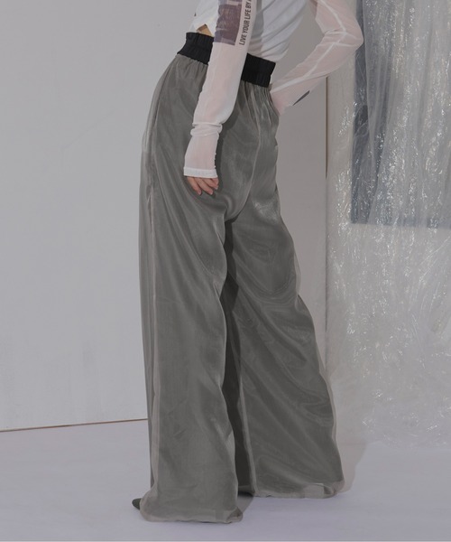 Ezick（エジック）の「Code Designシアーレイヤードワイドパンツ（その他パンツ・レディース・ボルドー/グレー/ブラック・FREE）」の9枚目の写真