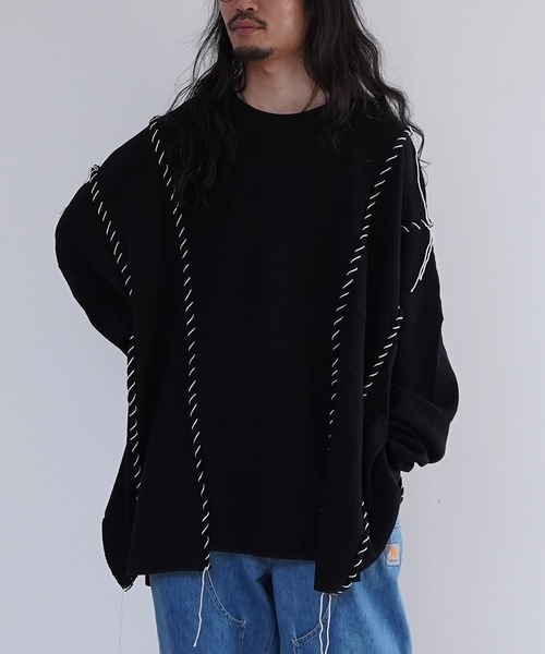 DISCOVERED（ディスカバード）の「DISCOVERED LOOPING WAFFLE CUTSEWN（Tシャツ/カットソー・メンズ・ブラック/ナチュラル・1/3）」の2枚目の写真