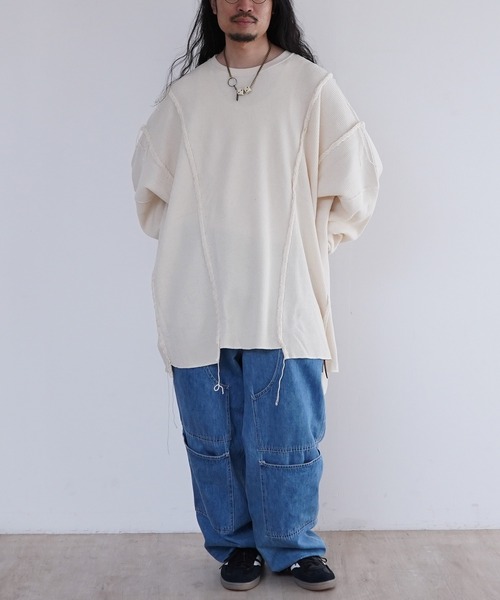 DISCOVERED（ディスカバード）の「DISCOVERED LOOPING WAFFLE CUTSEWN（Tシャツ/カットソー・メンズ・ブラック/ナチュラル・1/3）」の6枚目の写真