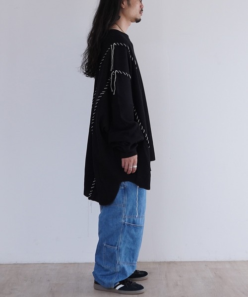 DISCOVERED（ディスカバード）の「DISCOVERED LOOPING WAFFLE CUTSEWN（Tシャツ/カットソー・メンズ・ブラック/ナチュラル・1/3）」の9枚目の写真