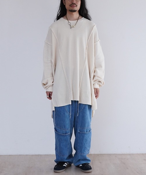 DISCOVERED（ディスカバード）の「DISCOVERED LOOPING WAFFLE CUTSEWN（Tシャツ/カットソー・メンズ・ブラック/ナチュラル・1/3）」の3枚目の写真