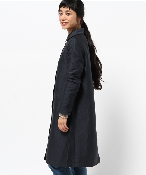 LBC（エルビーシー）の「ダブルクロスステンカラーコート    （ブルゾン・レディース・ネイビー/ライトブラウン・LARGE/MEDIUM）」の6枚目の写真