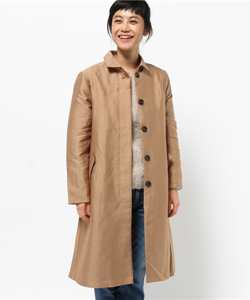 LBC（エルビーシー）の「ダブルクロスステンカラーコート    （ブルゾン・レディース・ネイビー/ライトブラウン・LARGE/MEDIUM）」の3枚目の写真