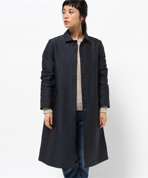 LBC（エルビーシー）の「ダブルクロスステンカラーコート    （ブルゾン・レディース・ネイビー/ライトブラウン・LARGE/MEDIUM）」の4枚目の写真