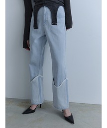 【Abor】Layered Leg Cover Denim/レイヤードレッグカバーデニムパンツ