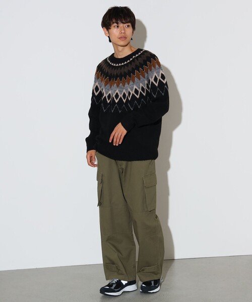 BEAMS HEART（ビームスハート）の「フェアアイル柄 クルーネック ニット（ニット/セーター・メンズ・オフホワイト/ブラック・SMALL/MEDIUM/LARGE）」の11枚目の写真