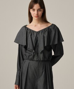 セール】volume off shoulder blouse / ボリュームオフ