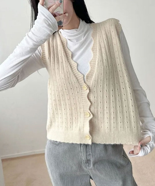 新品未使用】LOVELESS ノースリーブ ニット 白 S