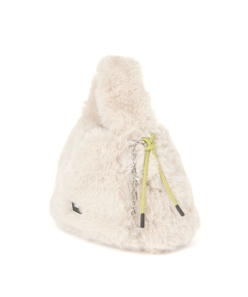 BAYFLOW（ベイフロー）の「[500mlのペットボトルも入る]チャーム付きファーショルダーバッグ（ショルダーバッグ・レディース・オフホワイト/グレー/グリーン・FREE）」の13枚目の写真