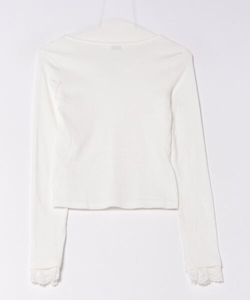 Mayree（メイリー）の「【Mayree】フロント リボン レース カットソー（Tシャツ/カットソー・レディース・ホワイト・SMALL/MEDIUM/LARGE）」の2枚目の写真