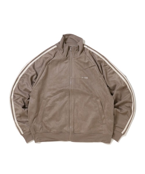 【セール】faux suede track jacket/スウェードタッチ ワンポイント刺繍 袖ライン トラックジャケット（ジャージ）｜Starting Over（スターティングオーバー）