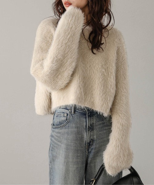 AMELY(エミリー)の「2wayリボンニットカーディガン(ニット/セーター・レディース・ラベンダー/アイボリー/ダークグレー/ブラック/ブラウン・フリー)」の7枚目の写真