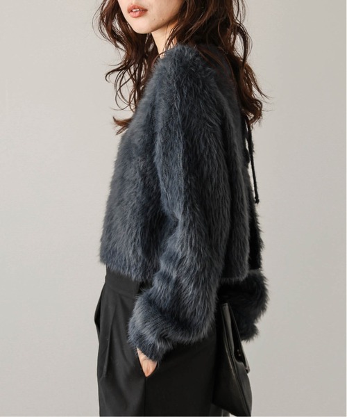 AMELY(エミリー)の「2wayリボンニットカーディガン(ニット/セーター・レディース・ラベンダー/アイボリー/ダークグレー/ブラック/ブラウン・フリー)」の16枚目の写真