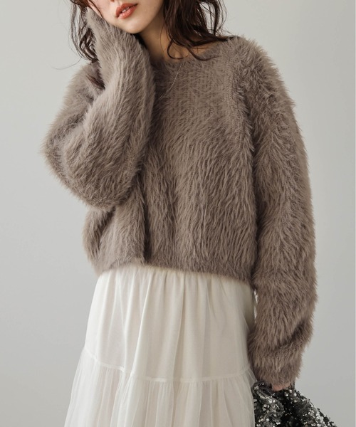 AMELY(エミリー)の「2wayリボンニットカーディガン(ニット/セーター・レディース・ラベンダー/アイボリー/ダークグレー/ブラック/ブラウン・フリー)」の18枚目の写真