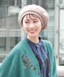 SUPER HAKKA | フラワーワンポイント刺繍バスクリブベレー帽(ハンチング/ベレー帽)