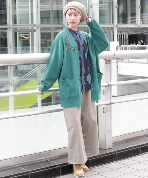 【セール】フラワーワンポイント刺繍バスクリブベレー帽（ハンチング/ベレー帽）｜SUPER HAKKA（スーパーハッカ）