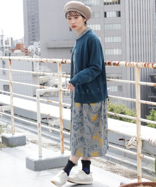 【セール】フラワーワンポイント刺繍バスクリブベレー帽（ハンチング/ベレー帽）｜SUPER HAKKA（スーパーハッカ）