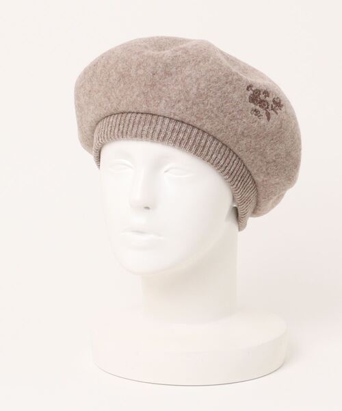【セール】フラワーワンポイント刺繍バスクリブベレー帽（ハンチング/ベレー帽）｜SUPER HAKKA（スーパーハッカ）