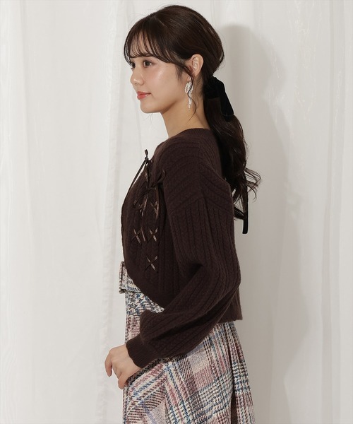WILLSELECTION(ウィルセレクション)の「ランダムリボンボレロ(カーディガン/ボレロ・レディース・オフホワイト/ピンク/ダークブラウン/ブラック・FREE)」の21枚目の写真