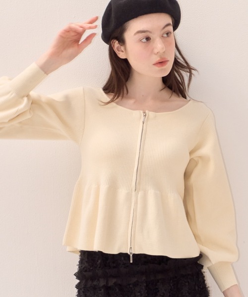 セール】ペプラムジップニット（ニット/セーター）｜muguet（ミュゲ）