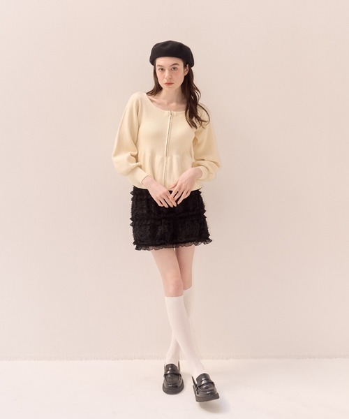 セール】ペプラムジップニット（ニット/セーター）｜muguet（ミュゲ）