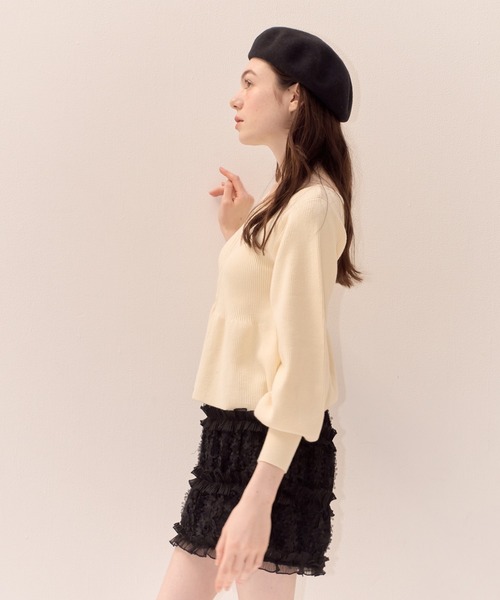 セール】ペプラムジップニット（ニット/セーター）｜muguet（ミュゲ）