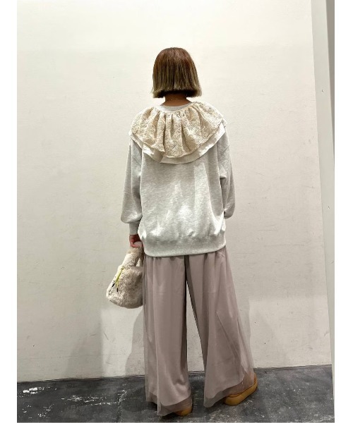 BAYFLOW（ベイフロー）の「[プラスワンで上級者コーデに]エンブロイダリーつけ衿（付け襟・レディース・ブラック/アイボリー・FREE）」の19枚目の写真