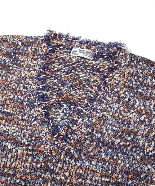 CUBE SUGAR(キューブシュガー)の「CUBE SUGAR/キューブシュガー モールネップ フリンジベスト(ベスト・レディース・ネイビー/グレー・FREE)」の6枚目の写真