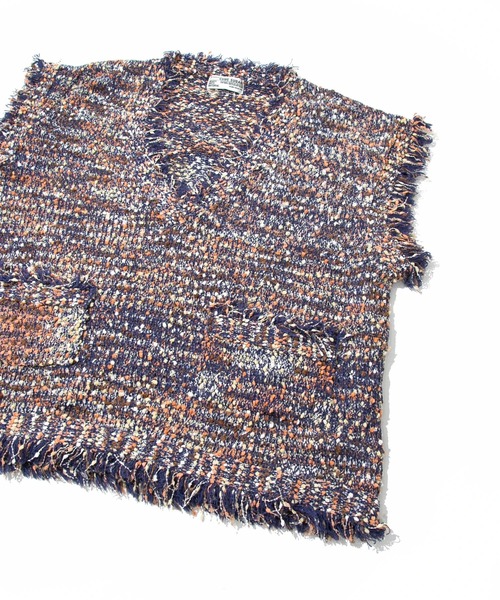 CUBE SUGAR(キューブシュガー)の「CUBE SUGAR/キューブシュガー モールネップ フリンジベスト(ベスト・レディース・ネイビー/グレー・FREE)」の8枚目の写真