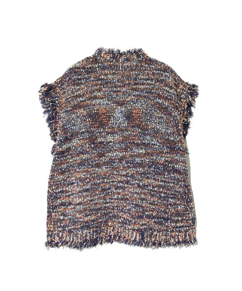 CUBE SUGAR(キューブシュガー)の「CUBE SUGAR/キューブシュガー モールネップ フリンジベスト(ベスト・レディース・ネイビー/グレー・FREE)」の3枚目の写真