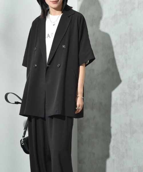 y'sテーラードジャケット　黒　半袖　コットン cHaDxkJ1rhQ1.jpg?width=768