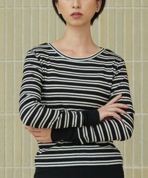 カシミヤシルクバイカラートップス 【低身長・小柄女性】