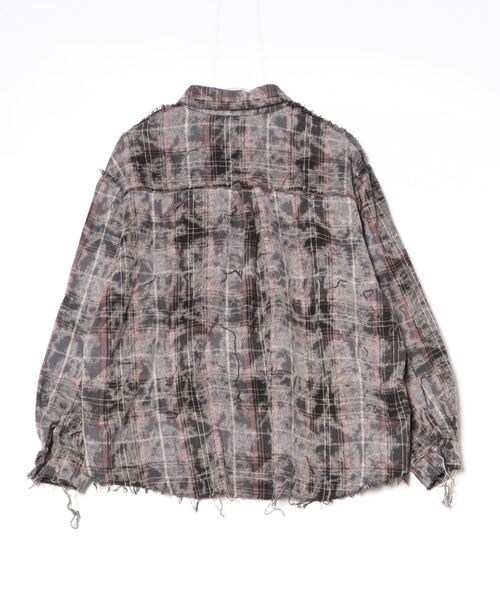 XU（エックスユー）の「ストリートファッション XU エックスユー durty check shirts ダーティーチェックシャツ オンブレチェックシャツ 長袖シャツ 韓国ファッション 韓国ストリート グランジ（シャツ/ブラウス・メンズ・グレー・ONE SIZE）」の2枚目の写真