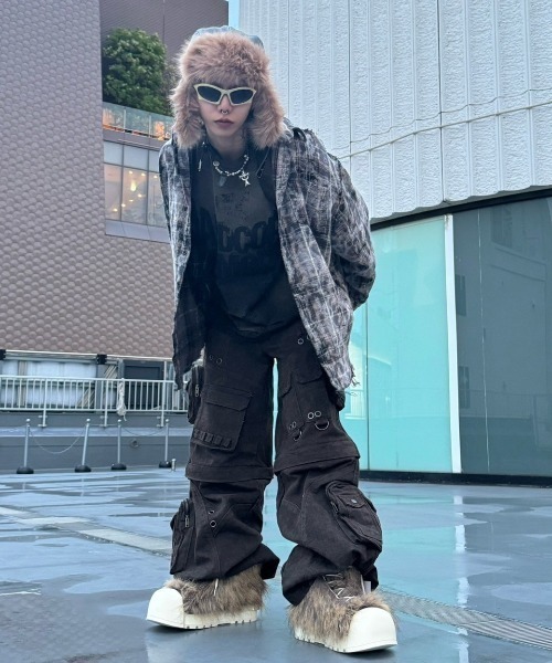 XU（エックスユー）の「ストリートファッション XU エックスユー durty check shirts ダーティーチェックシャツ オンブレチェックシャツ 長袖シャツ 韓国ファッション 韓国ストリート グランジ（シャツ/ブラウス・メンズ・グレー・ONE SIZE）」の3枚目の写真