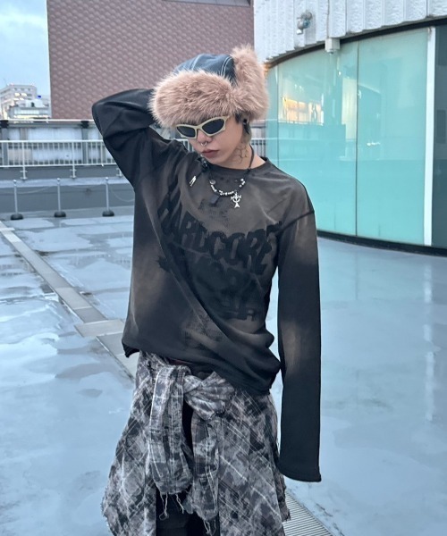 XU（エックスユー）の「ストリートファッション XU エックスユー durty check shirts ダーティーチェックシャツ オンブレチェックシャツ 長袖シャツ 韓国ファッション 韓国ストリート グランジ（シャツ/ブラウス・メンズ・グレー・ONE SIZE）」の13枚目の写真