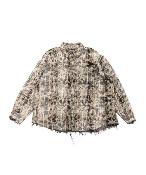 XU（エックスユー）の「ストリートファッション XU エックスユー durty check shirts ダーティーチェックシャツ オンブレチェックシャツ 長袖シャツ 韓国ファッション 韓国ストリート グランジ（シャツ/ブラウス・メンズ・グレー・ONE SIZE）」の10枚目の写真