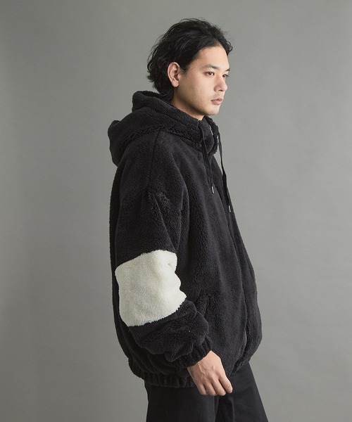 VIBGYOR(ヴィブジョー)の「シャギーZIPパーカー(CN)(ブルゾン・メンズ・ブラック/ベージュ/オフホワイト・FREE/LARGE/MEDIUM)」の10枚目の写真