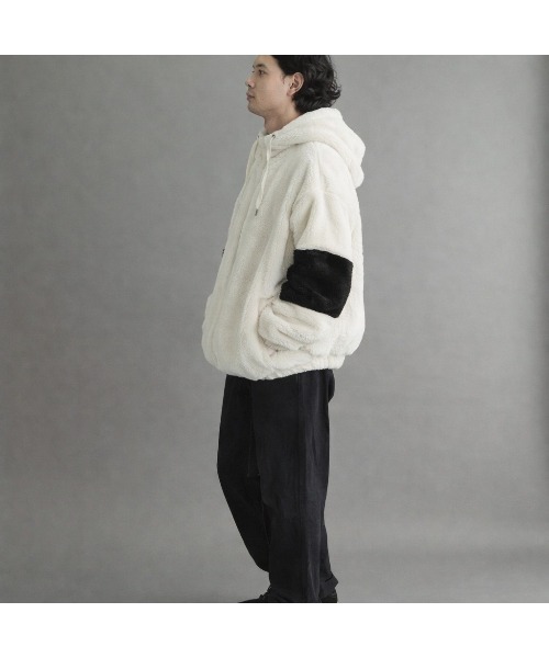 VIBGYOR(ヴィブジョー)の「シャギーZIPパーカー(CN)(ブルゾン・メンズ・ブラック/ベージュ/オフホワイト・FREE/LARGE/MEDIUM)」の7枚目の写真
