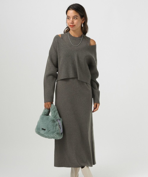 BAYFLOW（ベイフロー）の「２Pセットニットワンピース（ワンピース・レディース・エンジ/モカ/チャコールグレー・FREE）」の11枚目の写真