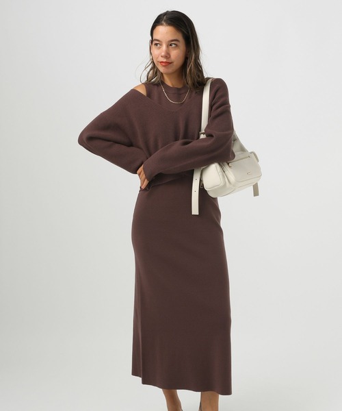 BAYFLOW（ベイフロー）の「２Pセットニットワンピース（ワンピース・レディース・エンジ/モカ/チャコールグレー・FREE）」の15枚目の写真