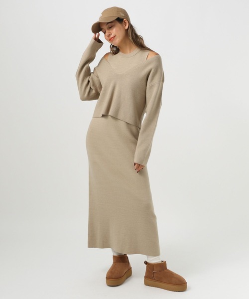 BAYFLOW（ベイフロー）の「２Pセットニットワンピース（ワンピース・レディース・エンジ/モカ/チャコールグレー・FREE）」の17枚目の写真