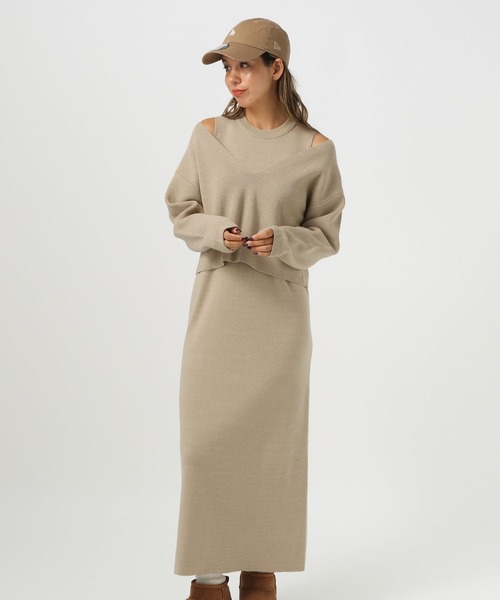 BAYFLOW（ベイフロー）の「２Pセットニットワンピース（ワンピース・レディース・エンジ/モカ/チャコールグレー・FREE）」の18枚目の写真