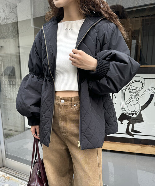 mline（エムライン）の「[mline]キルティングミリタリーコート（その他アウター・レディース・カーキ/ブラック/アイボリー・FREE）」の3枚目の写真